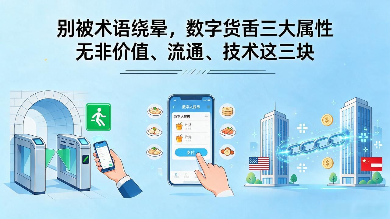 数字货币有哪三大属性_数字货币三大属性价值流通技术解析_数字人民币与比特币区别